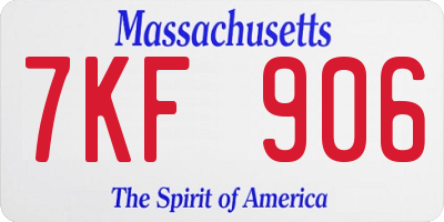 MA license plate 7KF906