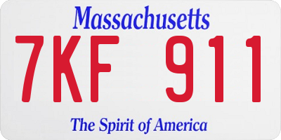 MA license plate 7KF911
