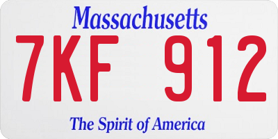 MA license plate 7KF912