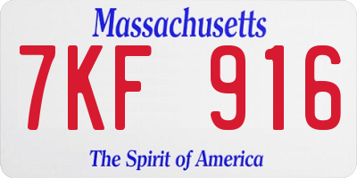 MA license plate 7KF916
