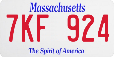MA license plate 7KF924