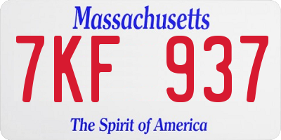 MA license plate 7KF937