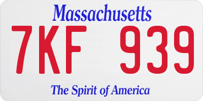 MA license plate 7KF939