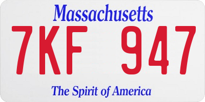 MA license plate 7KF947