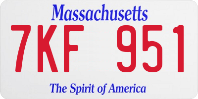 MA license plate 7KF951