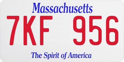 MA license plate 7KF956