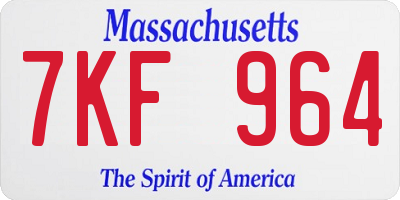 MA license plate 7KF964