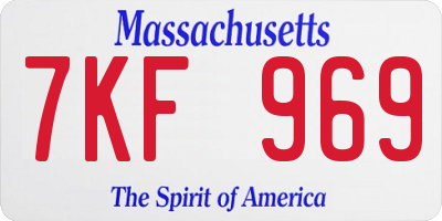 MA license plate 7KF969