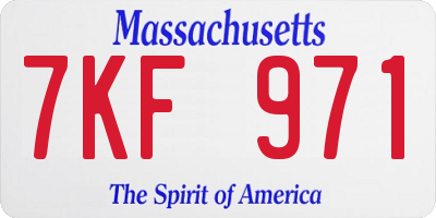MA license plate 7KF971