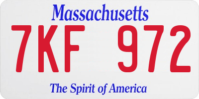 MA license plate 7KF972