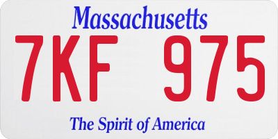 MA license plate 7KF975
