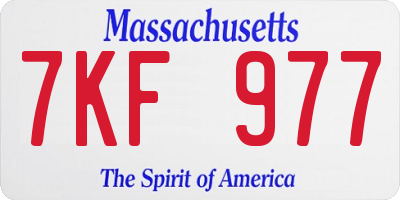 MA license plate 7KF977