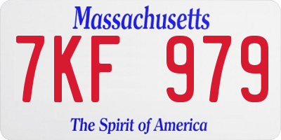 MA license plate 7KF979