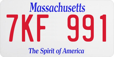 MA license plate 7KF991