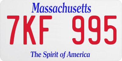 MA license plate 7KF995