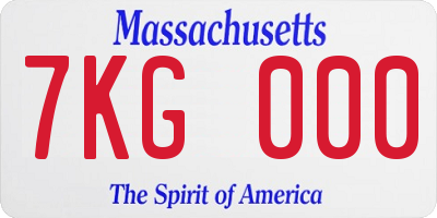 MA license plate 7KG000