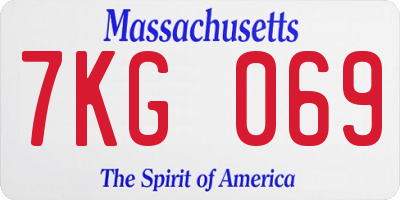 MA license plate 7KG069