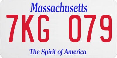 MA license plate 7KG079