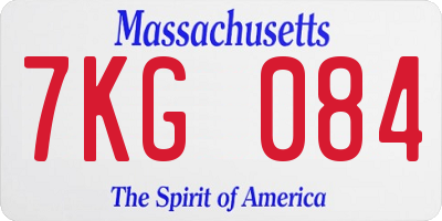 MA license plate 7KG084