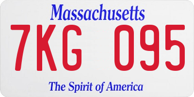 MA license plate 7KG095