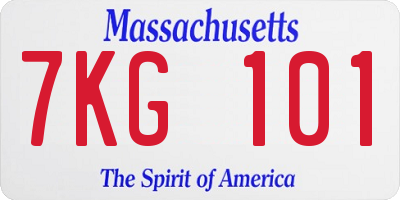 MA license plate 7KG101