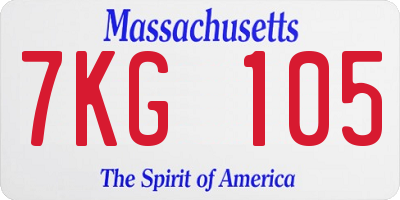 MA license plate 7KG105