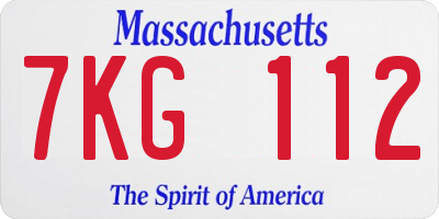 MA license plate 7KG112