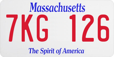 MA license plate 7KG126