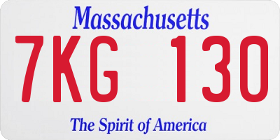 MA license plate 7KG130