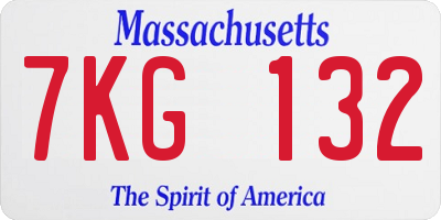 MA license plate 7KG132