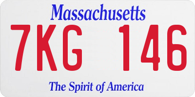 MA license plate 7KG146