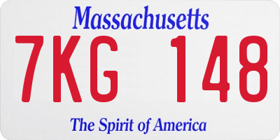 MA license plate 7KG148