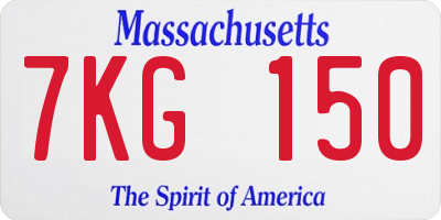 MA license plate 7KG150