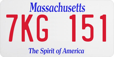 MA license plate 7KG151