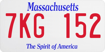 MA license plate 7KG152