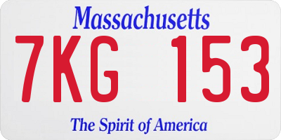 MA license plate 7KG153