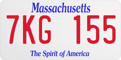 MA license plate 7KG155