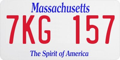 MA license plate 7KG157
