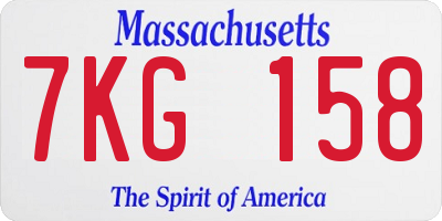 MA license plate 7KG158