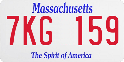 MA license plate 7KG159