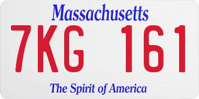 MA license plate 7KG161