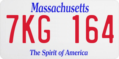 MA license plate 7KG164