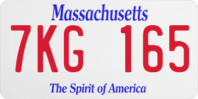 MA license plate 7KG165