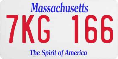 MA license plate 7KG166