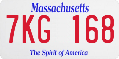 MA license plate 7KG168