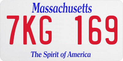 MA license plate 7KG169