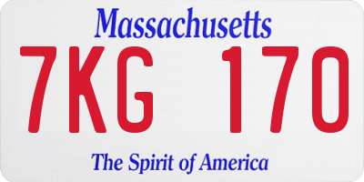 MA license plate 7KG170