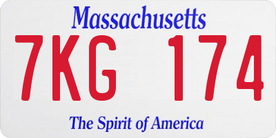 MA license plate 7KG174