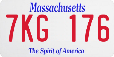 MA license plate 7KG176