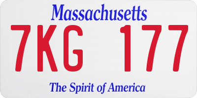 MA license plate 7KG177